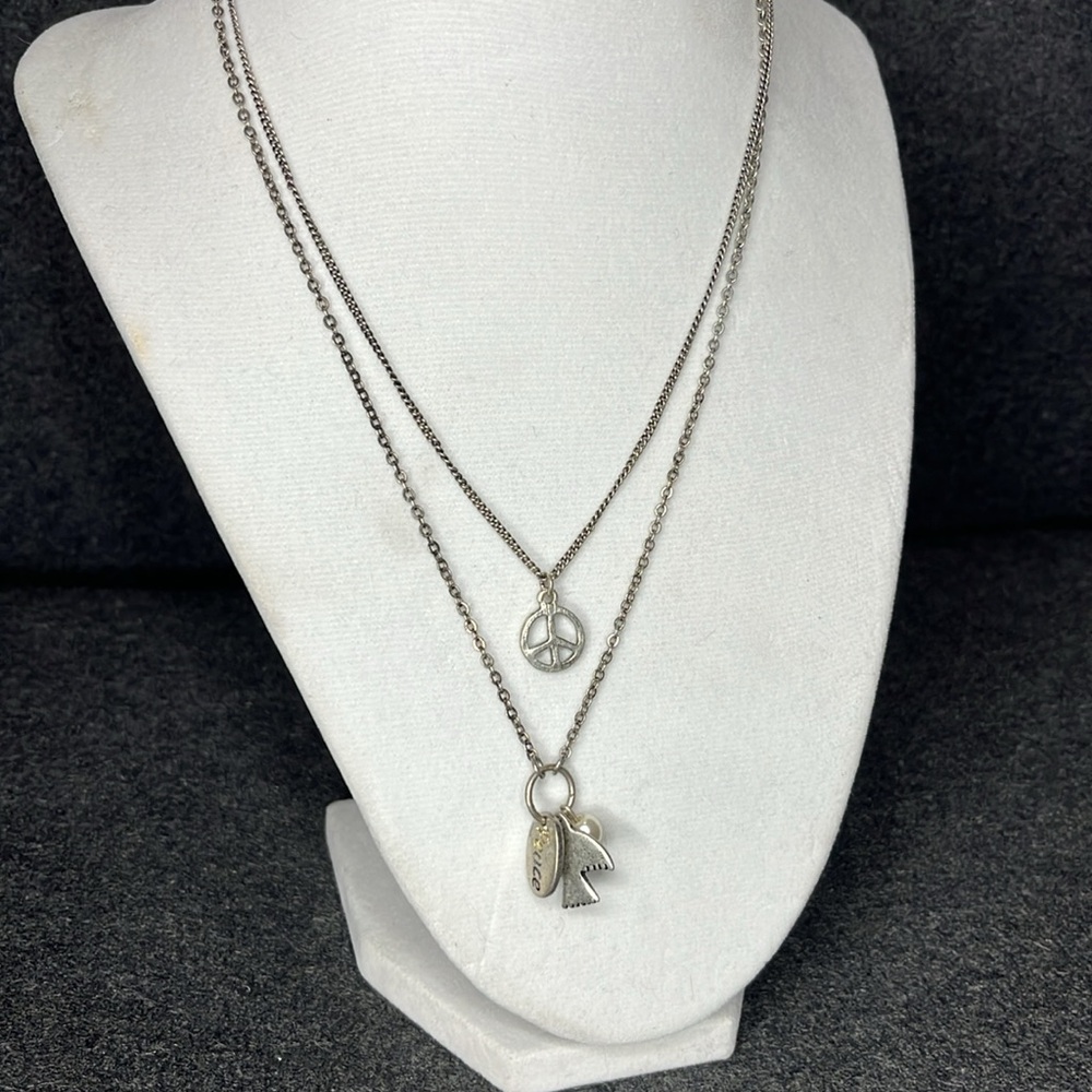 2 row necklace Peace